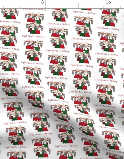 Mini 12 Days of Christmas 8 Maids A-Milking Fabric