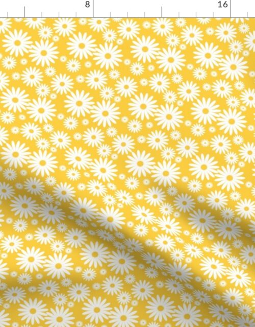 Mini Daisies in Goldenrod and White Fabric