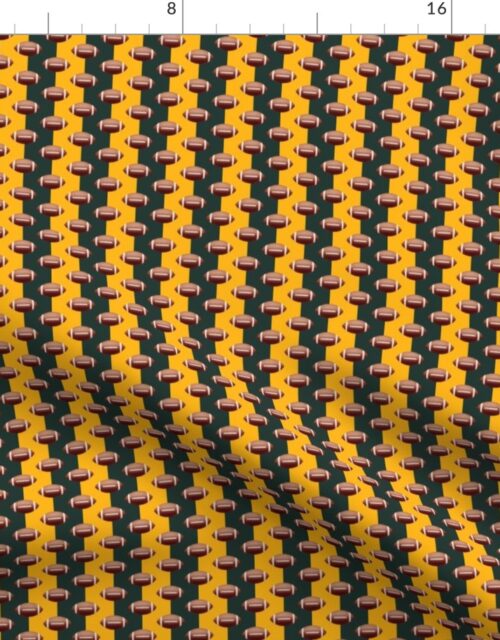 Mini Footballs Wisconsin’s Famed Team Colors of Green and Gold Fabric