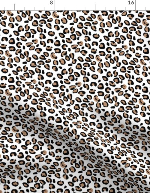 Mini Leopard Tan Spots on Broken White Fabric