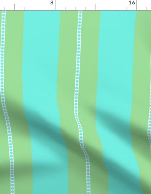 Mint and Seafoam Aqua Cabana Beach Bubble Stripes Fabric