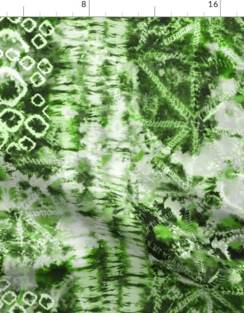 Mixed Green Summer Tie Dye Batik Wax Tie Die Print Fabric