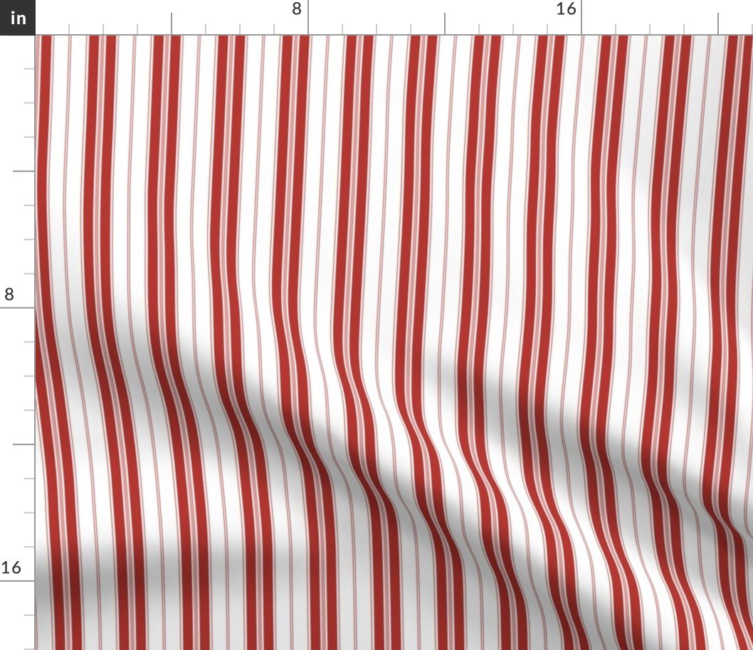 Molten Lava Red and White Autumn Winter 2022 2023 Color Trend Mattress Ticking Fabric