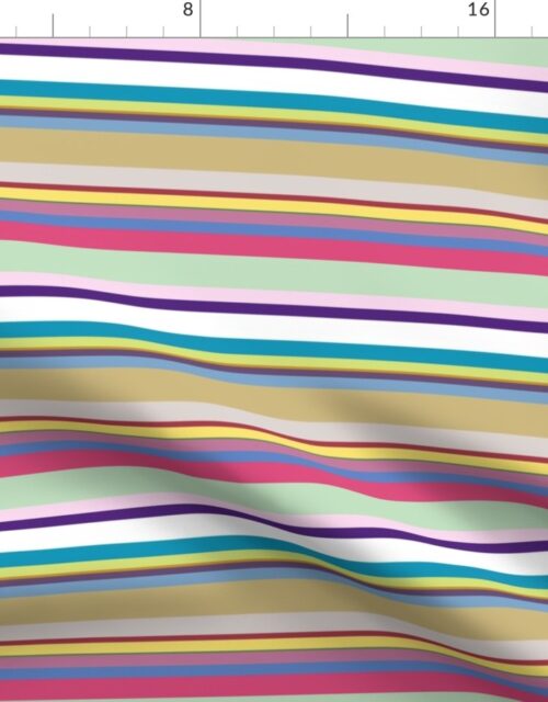 Multicolore Louis Frenchie Coordinate Candy Stripes Horizontal Print Fabric