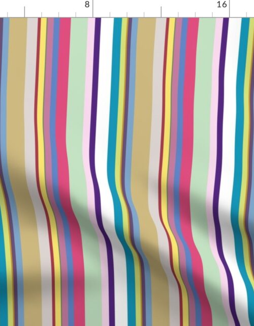 Multicolore Louis Frenchie Coordinate Candy Stripes Print Fabric