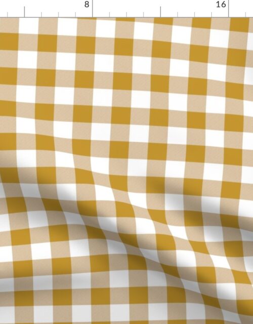 Mustard  Yellow and White Gingham Check Fabric