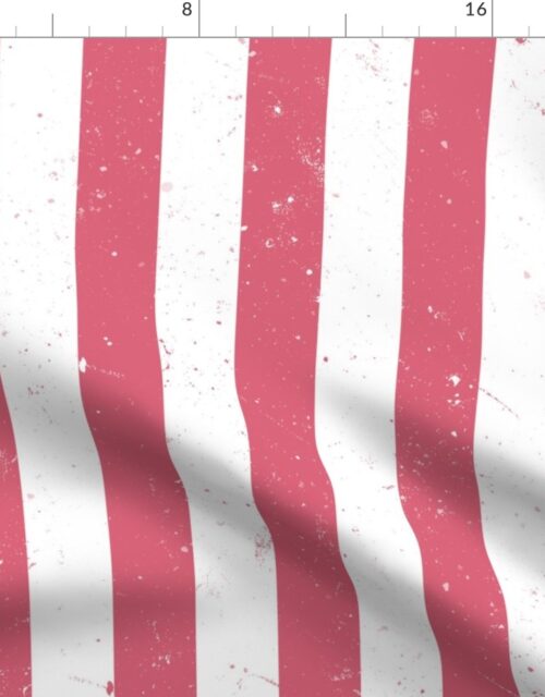 Nantucket Red and White Splattered Paint Vertical Cabana Tent Stripe Fabric
