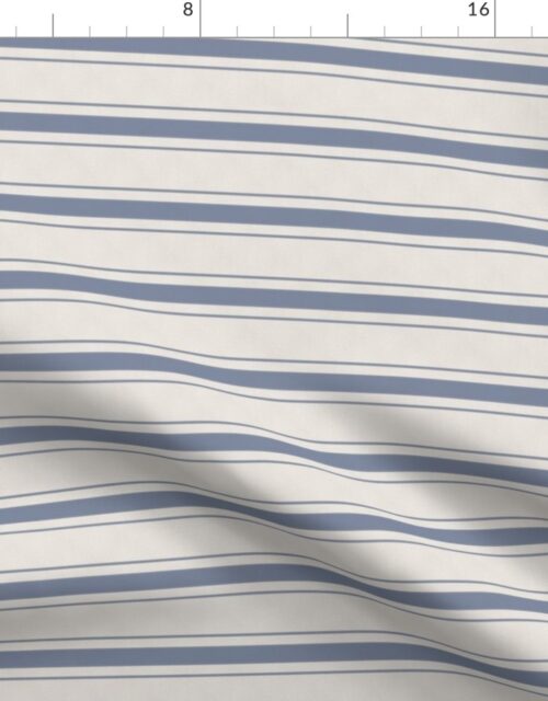Narrow Horizontal Stressed Blue Denim Mattress Ticking Fabric
