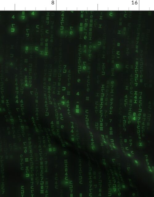 Neon Green Digital Rain Computer Code Fabric