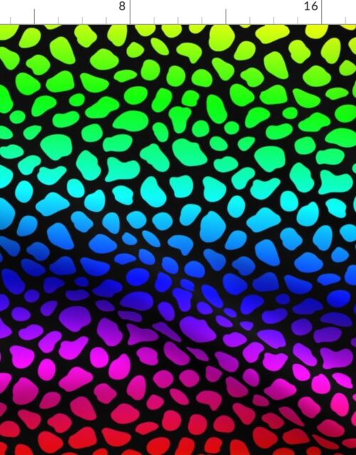 Neon Rainbow Cheetah Animal Spots Print Fabric