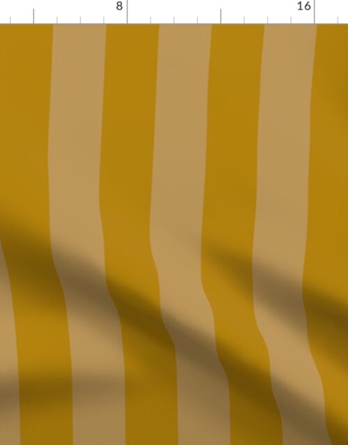 Ochre and Faded Ochre 2 Inch Vertical Cabana Stripes Fabric