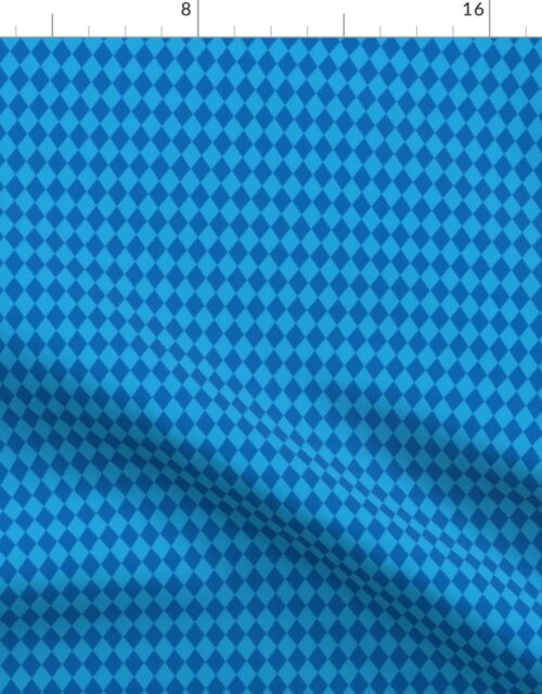 Oktoberfest 1/2 inch Bavarian Beer House Blue and Dark Blue Large Diagonal Diamond Pattern Fabric