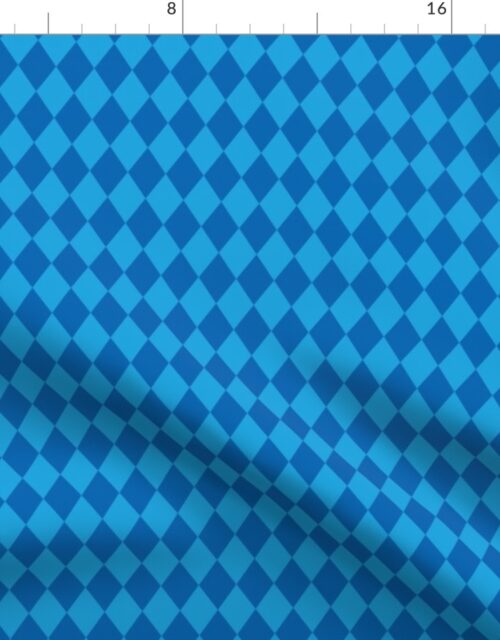Oktoberfest 1 inch Bavarian Beer House Blue and Dark Blue Large Diagonal Diamond Pattern Fabric