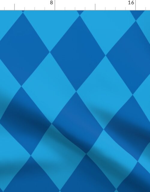 Oktoberfest 5 inch Bavarian Beer House Blue and Dark Blue Large Diagonal Diamond Pattern Fabric