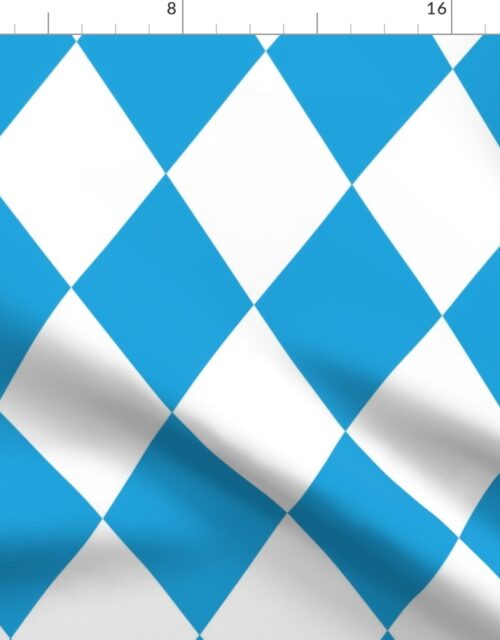 Oktoberfest Bavarian Beer Festival Blue and White 5 inch Diagonal Diamond Pattern Fabric