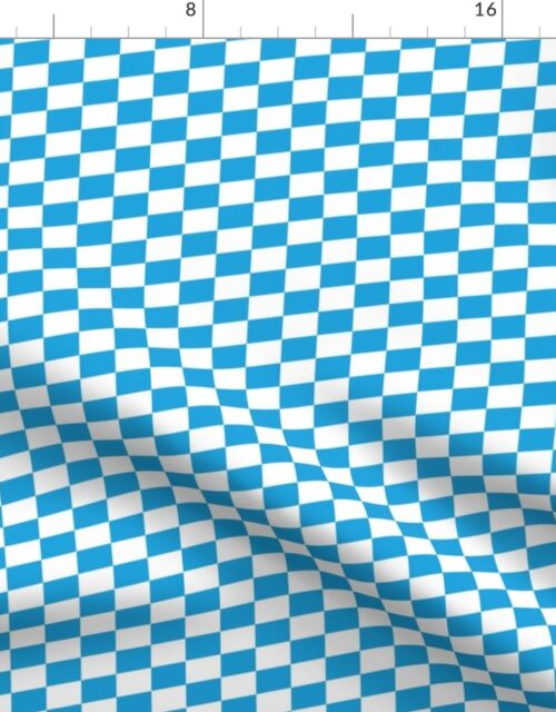 Oktoberfest Bavarian Beer Festival Blue and White Small Diagonal Diamond Pattern Fabric