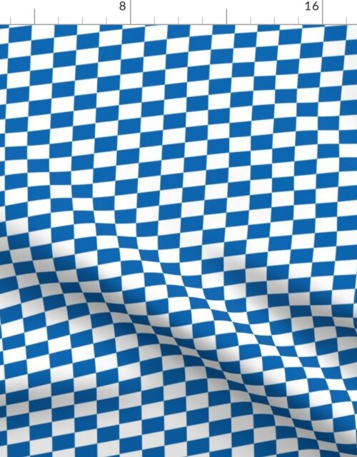 Oktoberfest Bavarian Beer House Blue and White Small Diagonal Diamond Pattern Fabric
