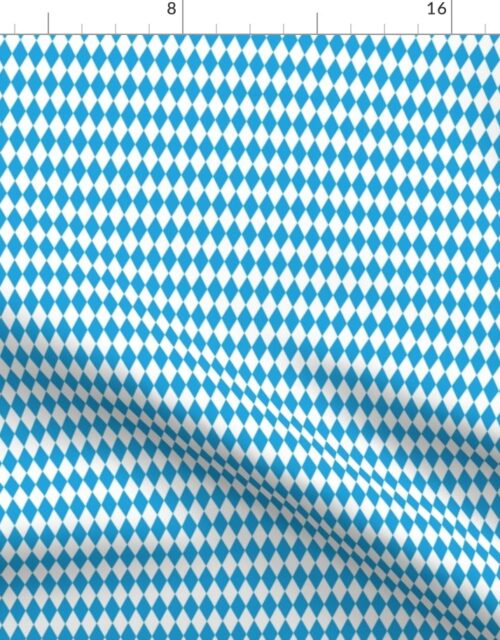 Oktoberfest Bavarian Blue and White Mini 1 inch Diagonal Diamond Pattern Fabric