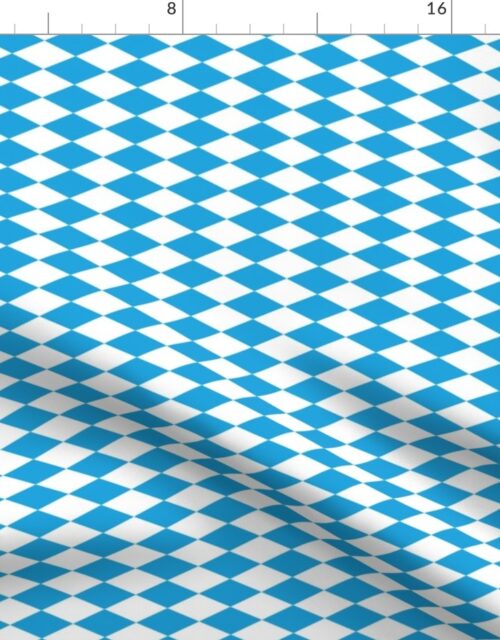 Oktoberfest German October Beer Festival Bavarian Blue and White Rotated Diagonal Diamond Beer House Tablecloth Pattern Fabric