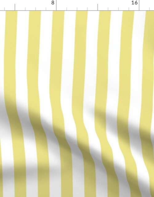 One Inch Beach Hut Stripes in Springtime Forsythia Yellow and White Fabric