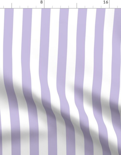 One Inch Beach Hut Stripes in Springtime Lavender and White Fabric