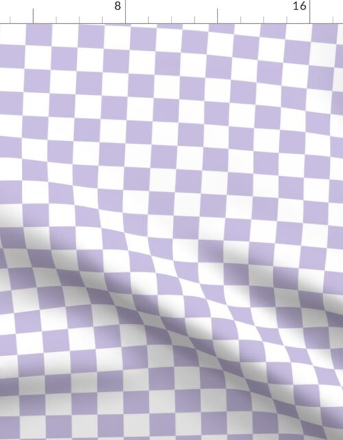 One Inch Checks in Springtime Lavender and White Fabric