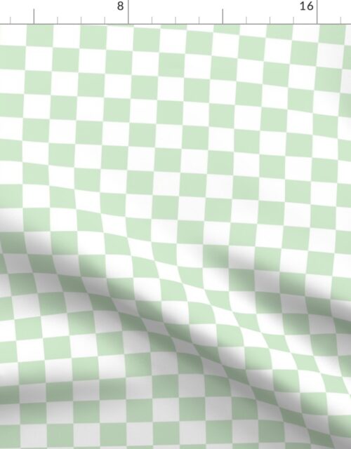 One Inch Checks in Springtime Mint and White Fabric