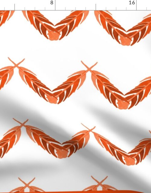 Orange Feather Border Fabric