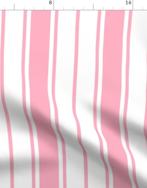 Palm Beach Pink and White Vertical French Stripe Fabric