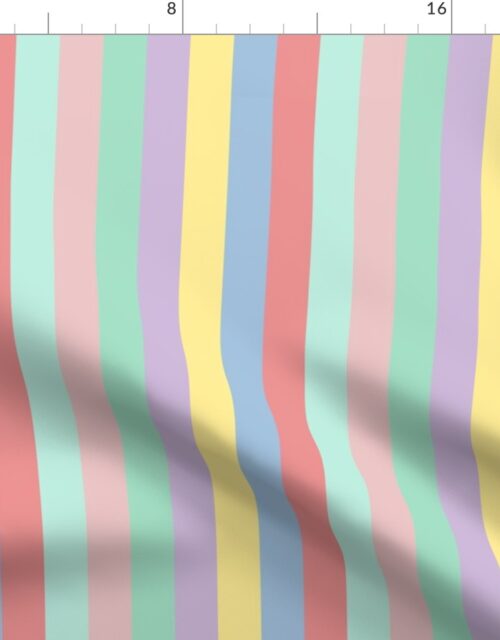 Pastel Easter Rainbow Vertical Stripes 1 inch Wide Fabric