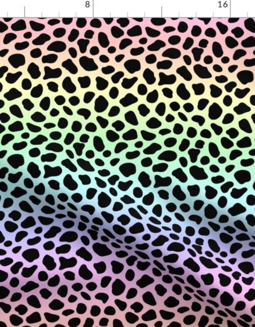 Pastel Rainbow Cheetah Animal Spots Print Fabric
