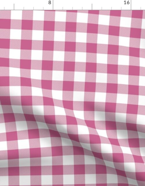 Peony and White Gingham Check Fabric