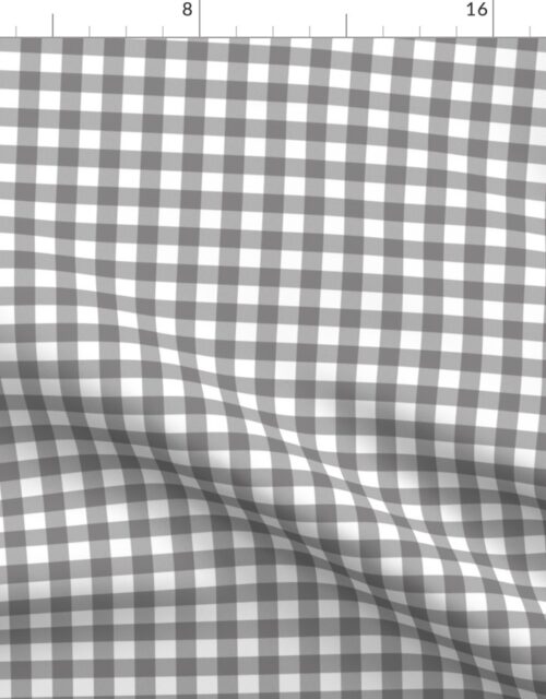 Pewter Color Classic Small Half Inch Gingham Check Tartan Plaid Fabric
