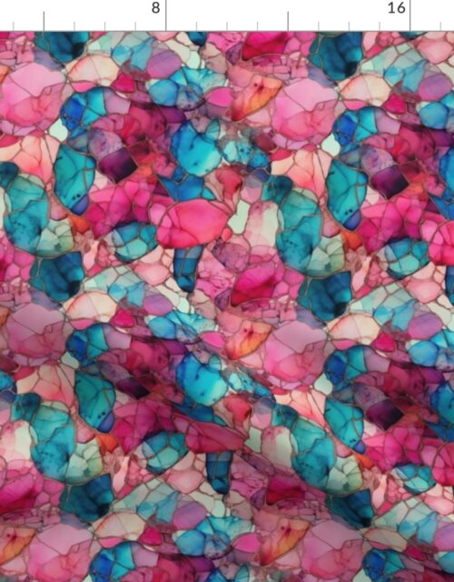 Pink and Blue Seaglass 1 Fabric