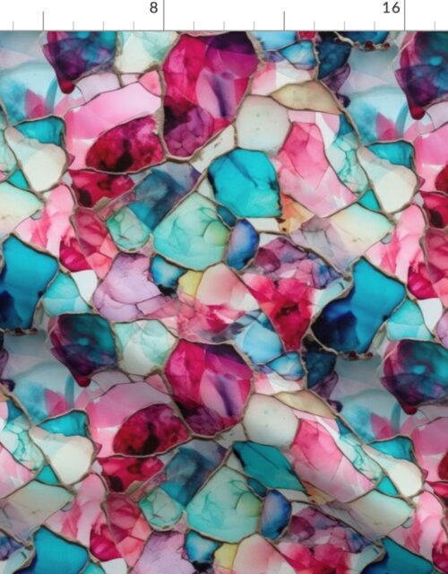 Pink and Blue Seaglass 2 Fabric