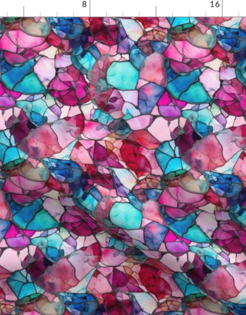 Pink and Blue Seaglass 4 Fabric