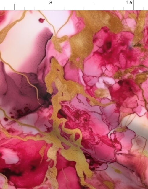 Pink and Gold Alcohol Ink 3 Fabric