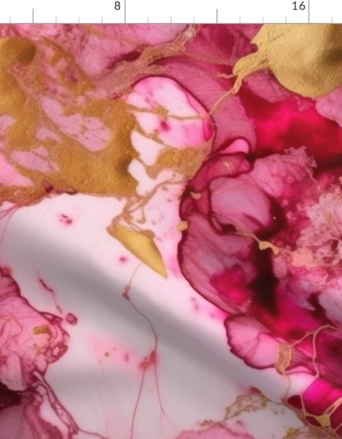 Pink and Gold Alcohol Ink 4 Fabric