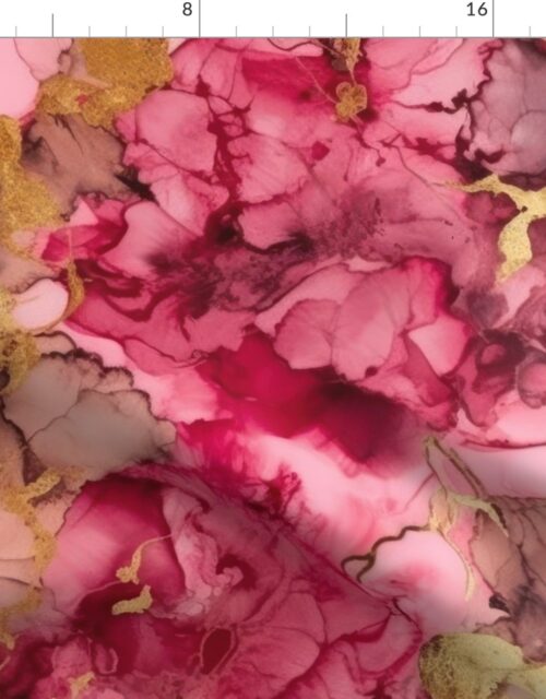 Pink and Gold Alcohol Ink Seamless Pattern 1 Fabric