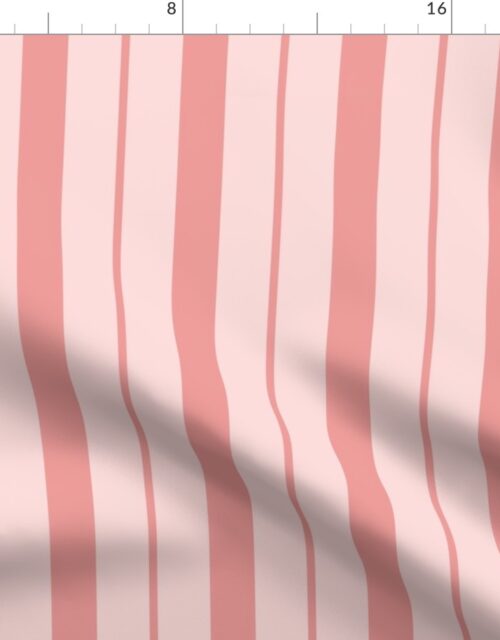 Pink and Rose Pink Café Stripe Vertical Pattern Fabric