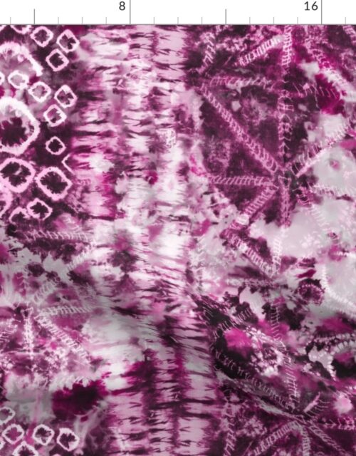 Pink and Ruby Summer Tie Dye Batik Wax Tie Die Print Fabric