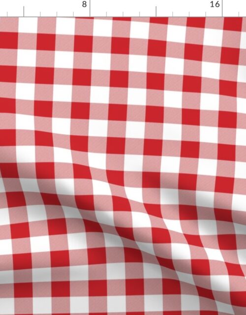 Poppy Red  and White Gingham Check Fabric