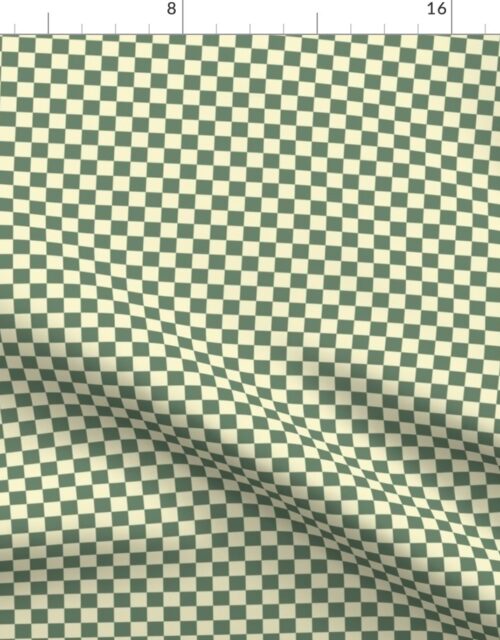 Prairie Sage Green and Cream Checkerboard Squares Fabric