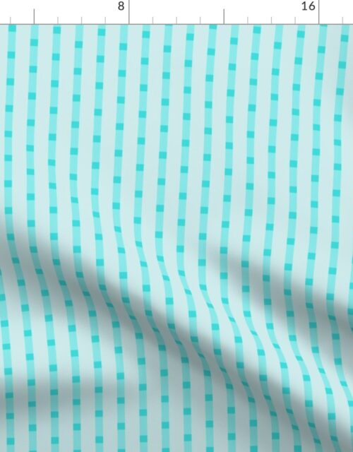 Puckered Seersucker-look Pin Stripes in Shades of Aqua Blue Fabric