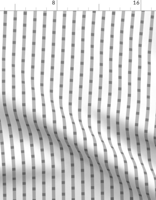 Puckered Seersucker-look Pin Stripes in Shades of Grey Fabric