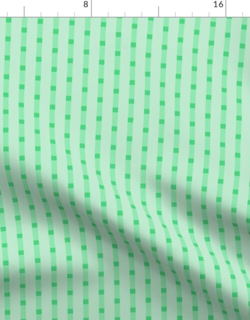 Puckered Seersucker-look Pin Stripes in Shades of Minty Green Fabric