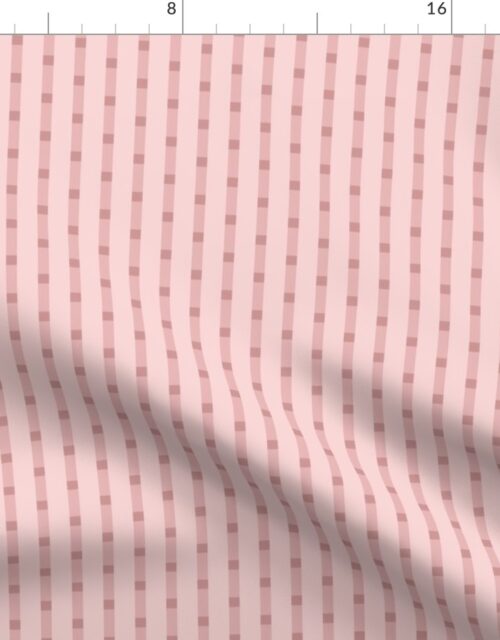 Puckered Seersucker-look Pin Stripes in Shades of Pink Clay Fabric