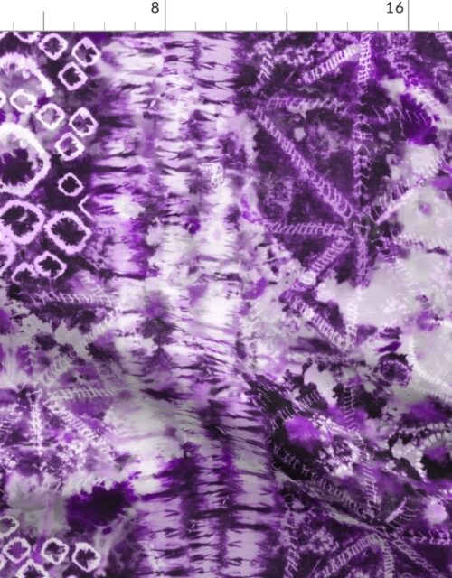 Purple Shades of Summer Tie Dye Batik Wax Tie Die Print Fabric