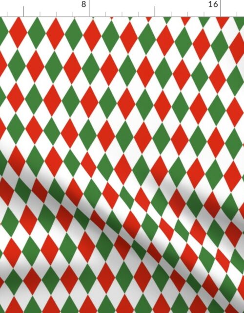 Red Green Christmas Harlequin Diamond Check 1 inch Fabric