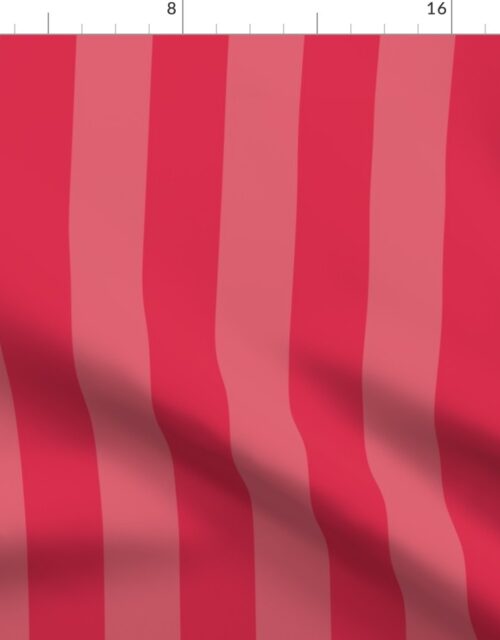 Red Hot and Faded Red 2 Inch Vertical Cabana Stripes Fabric